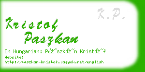 kristof paszkan business card